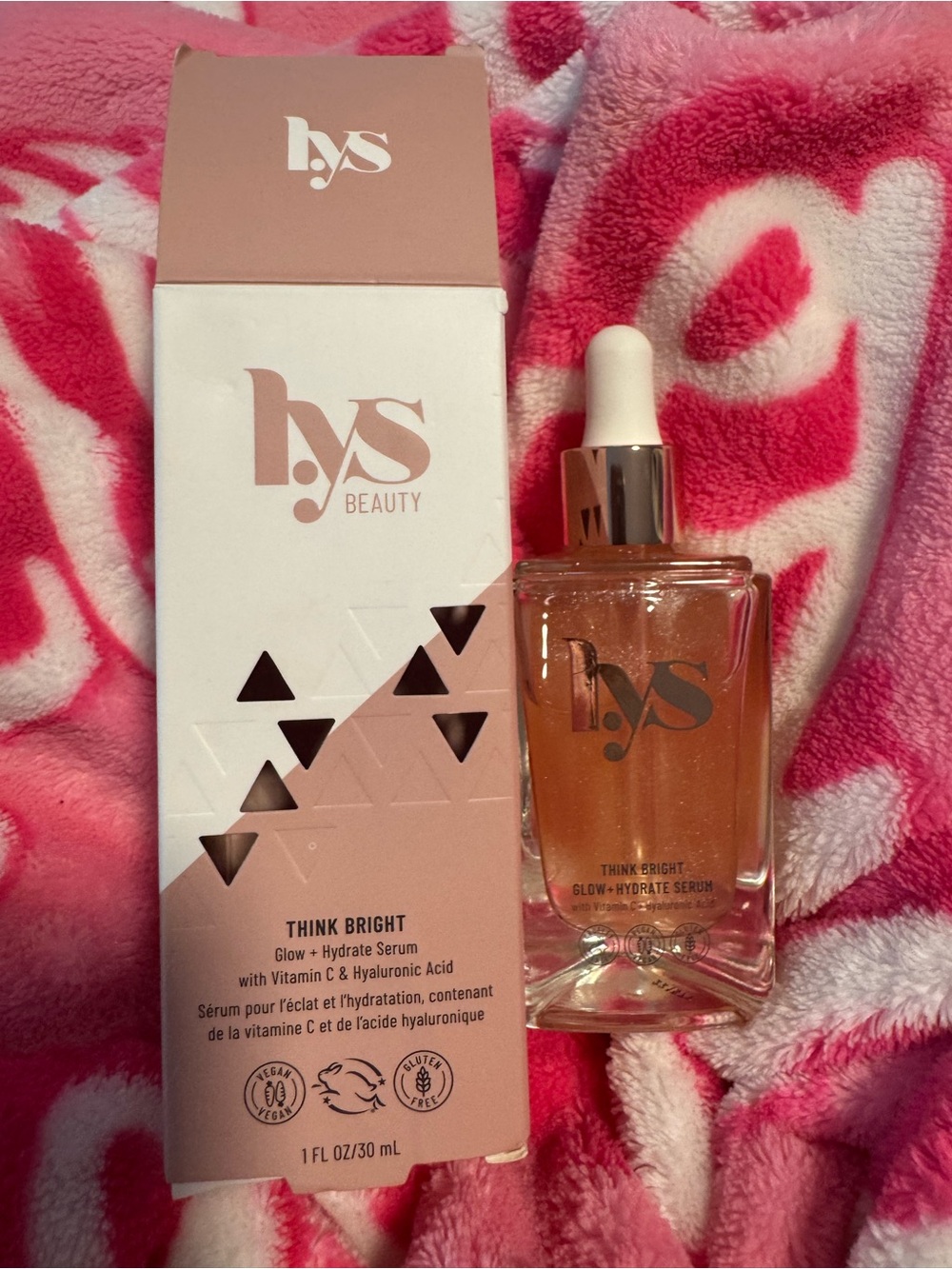 LYS Beauty Think Bright Glow + Hydrate Serum - 1oz Full Size New